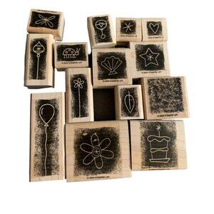 Stampin Up Wood-Mounted Rubber Stamps Set - Fun & Whimsical Designs